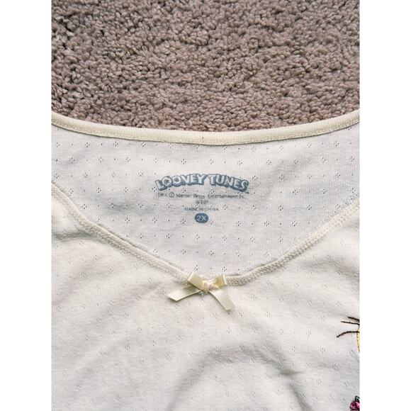 Vintage Warner Bros Looney Tunes Tweety Bird Long Sleeve 2X Yellow Retro 90s - Picture 4 of 5